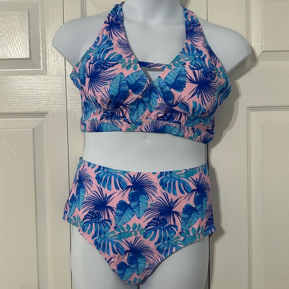 Jasambac Womens Bikini Cut-out Padded Swim Top + Bottom Swimwear XL - Picture 2 of 10